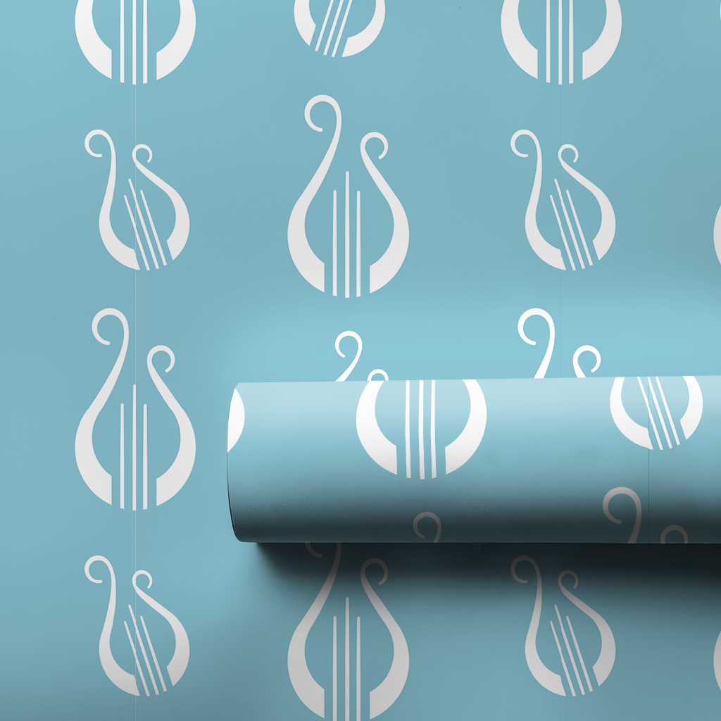 Blue Lyre Harmony - Wrapping Paper