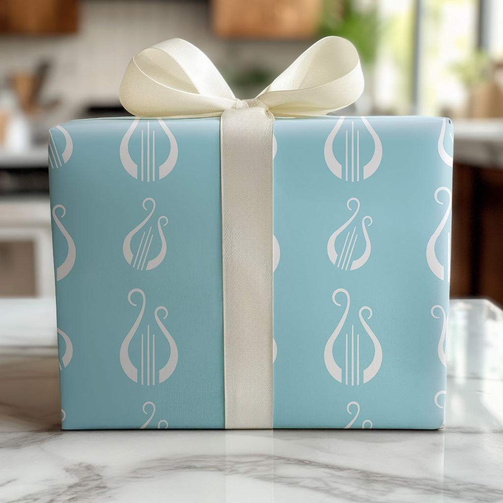 Blue Lyre Harmony - Wrapping Paper