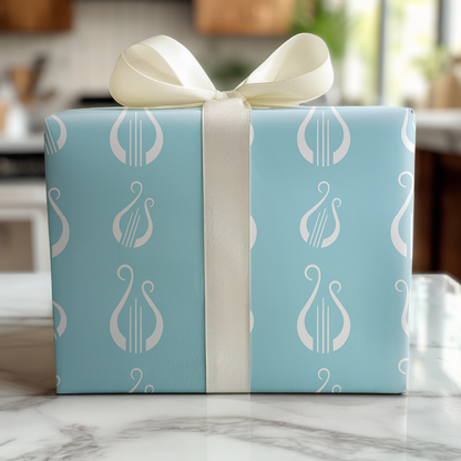 Blue Lyre Harmony - Wrapping Paper