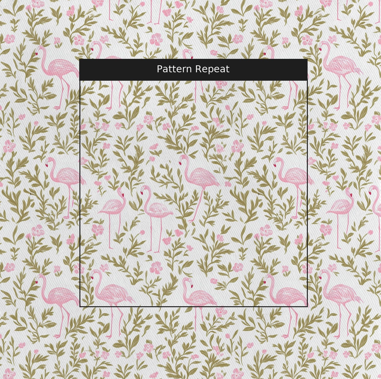 Flora Flamingo Fabric by the Yard — pattern repeat