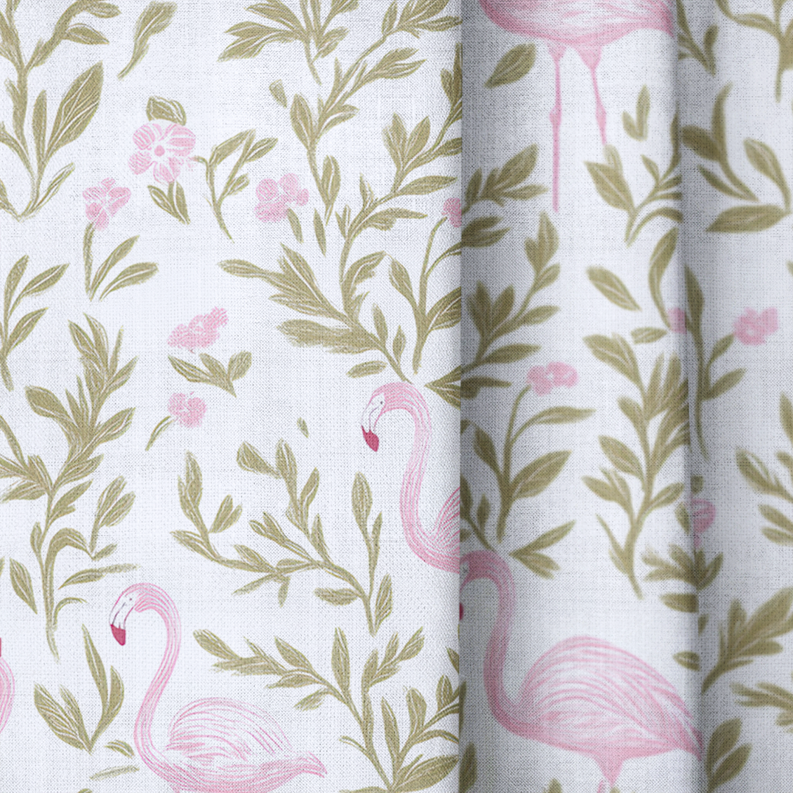 Flora Flamingo - Drapery — close up