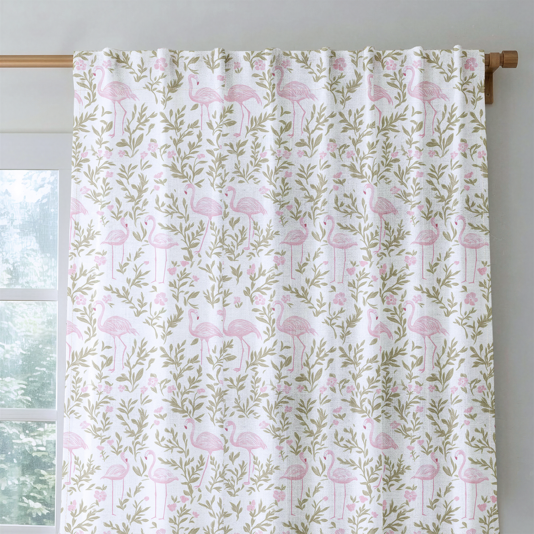 Flora Flamingo - Drapery — rod