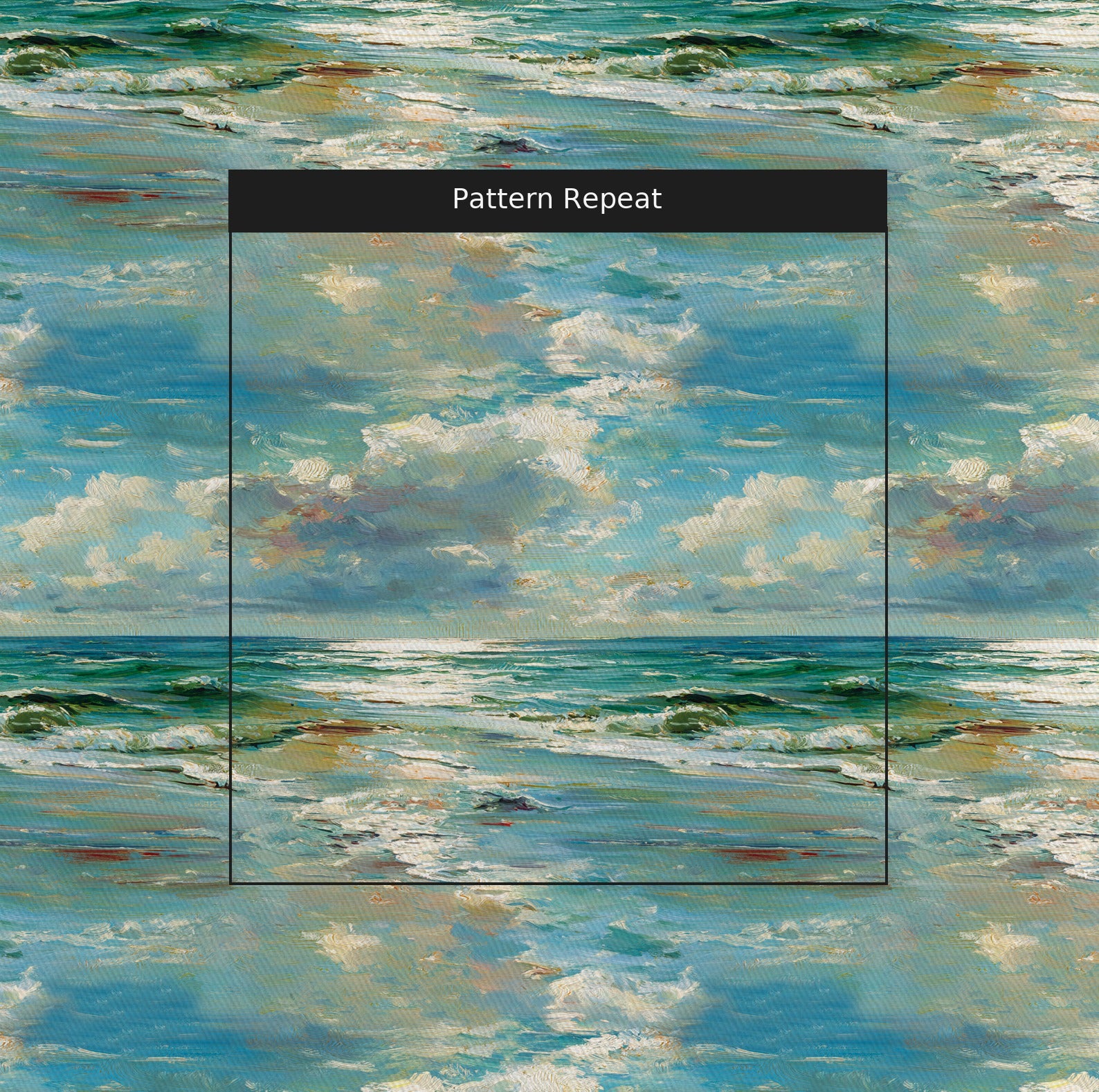 Ocean Fabric by the Yard — pattern repeat