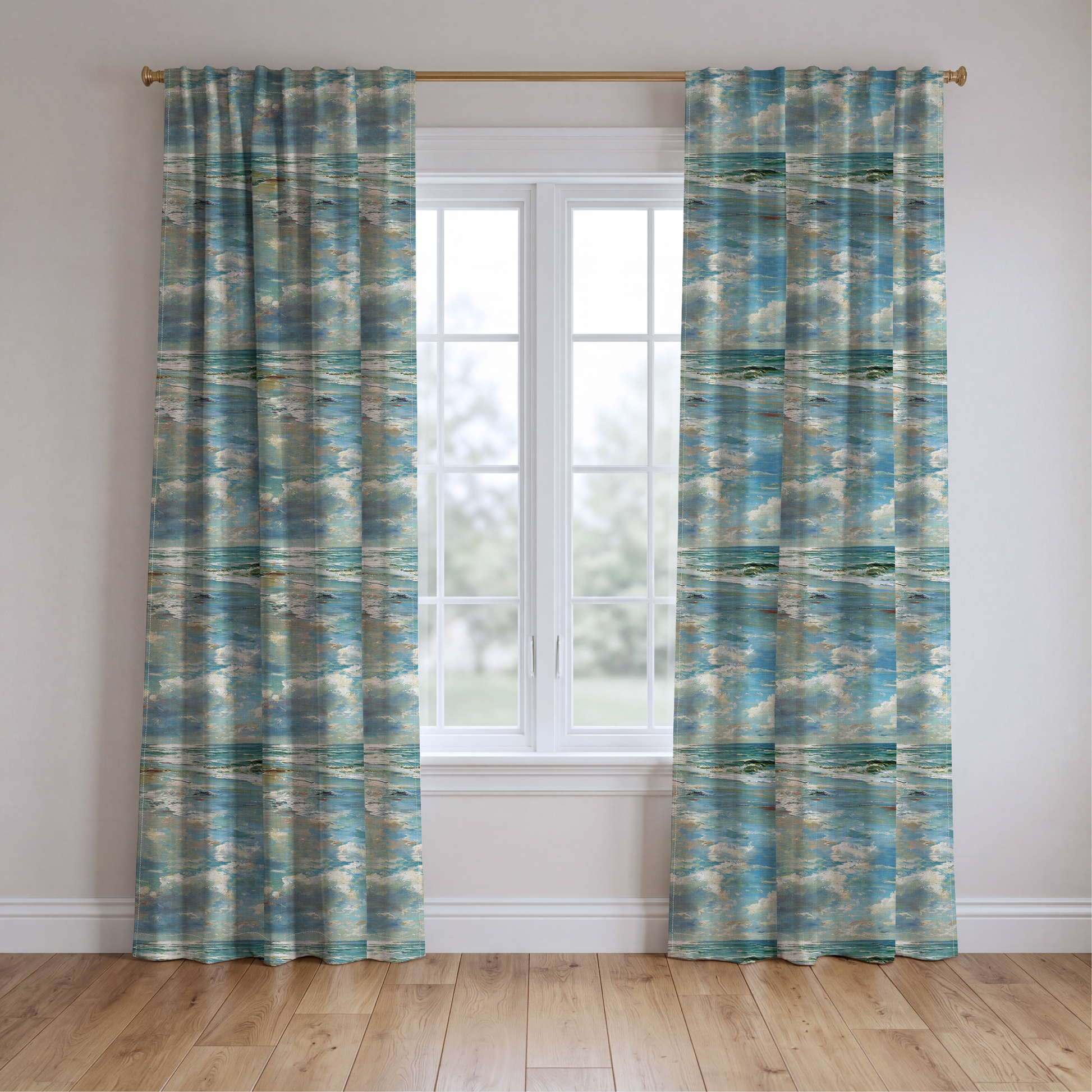 Ocean - Drapery — two panels