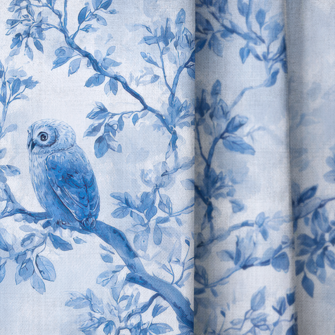Owl at Dusk - Drapery — close up