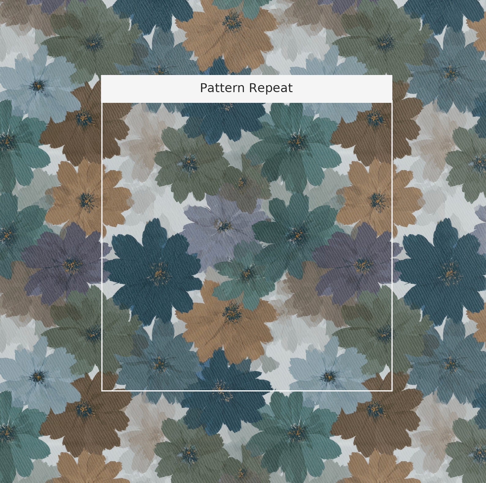 Twilight Petals Fabric by the Yard — pattern repeat