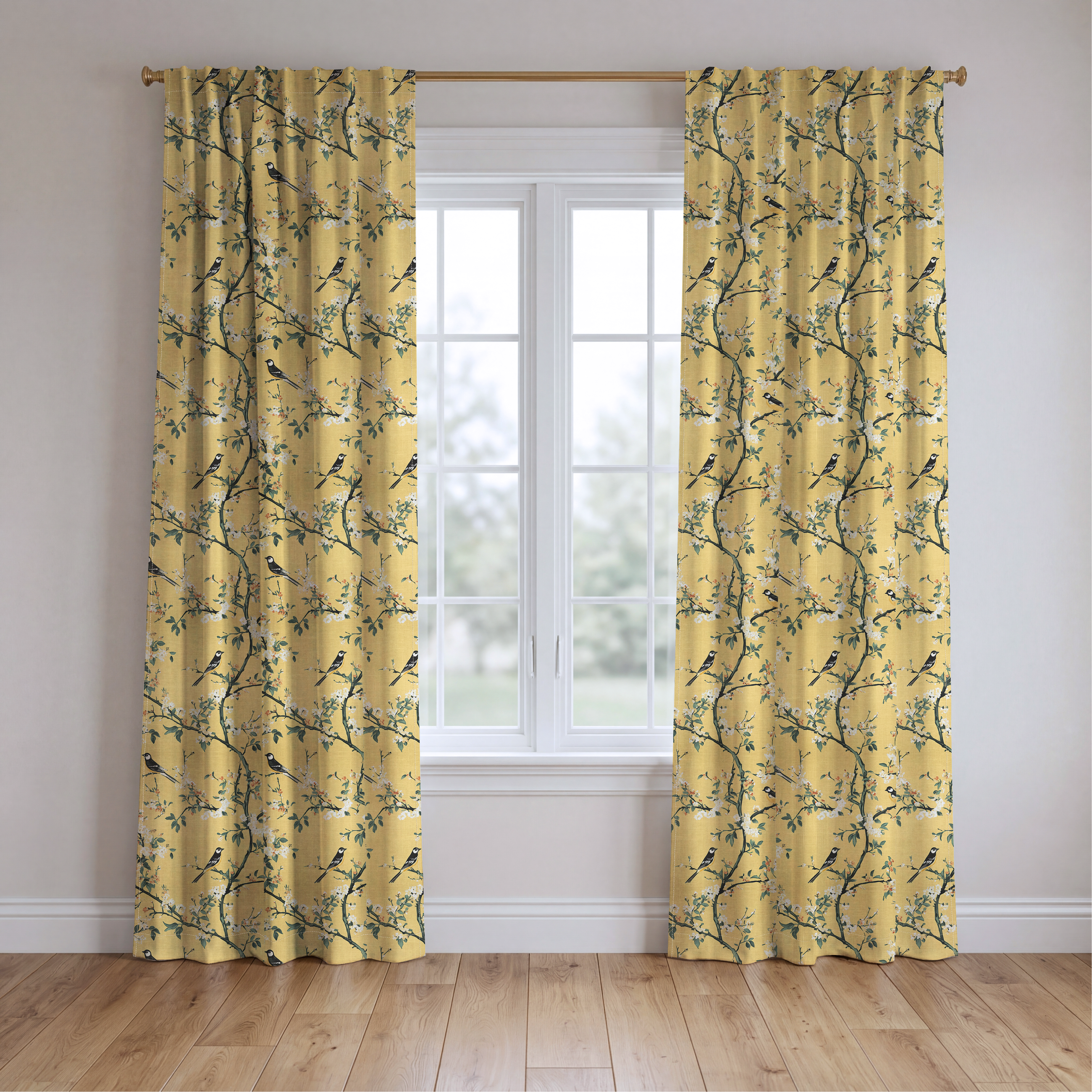 Birdsong - Drapery — two panels