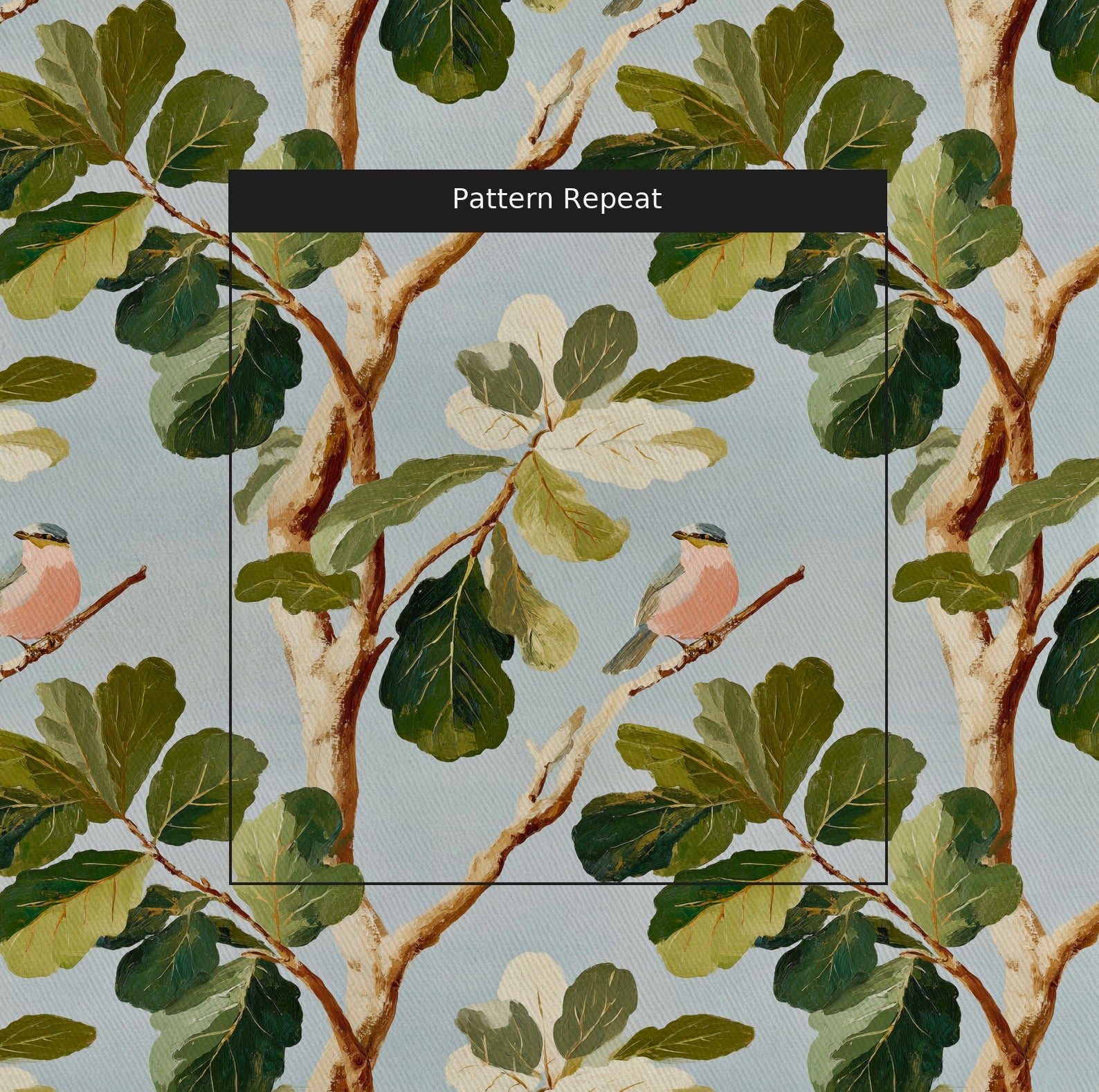 Arden's Birds Fabric by the Yard — pattern repeat