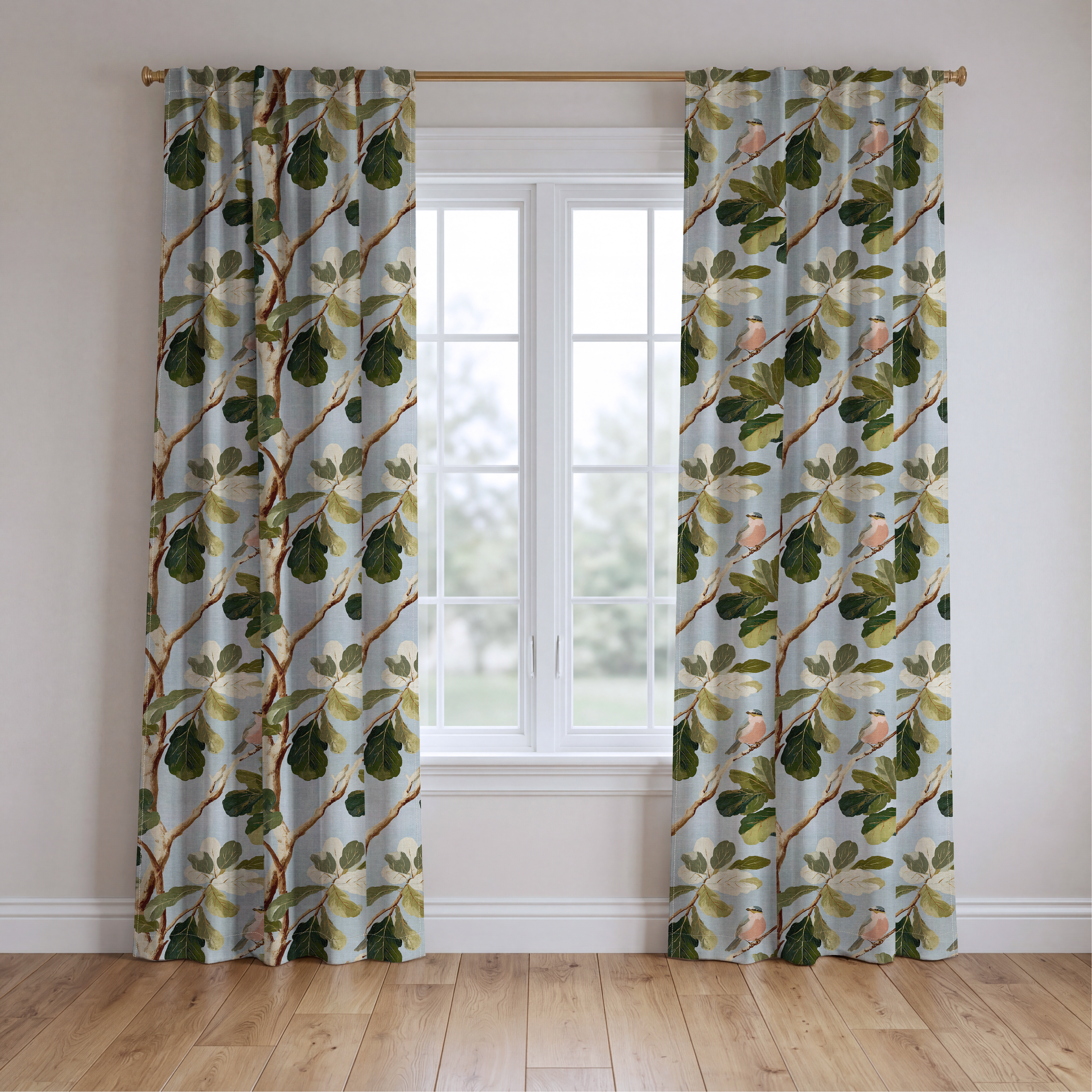 Arden's Birds - Drapery — two panels