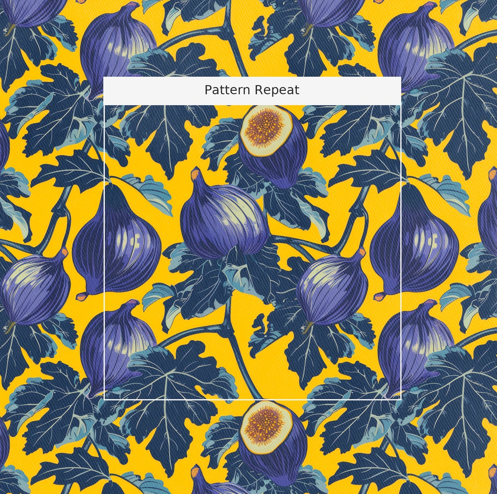 Fig Fantasy Fabric by the Yard — pattern repeat
