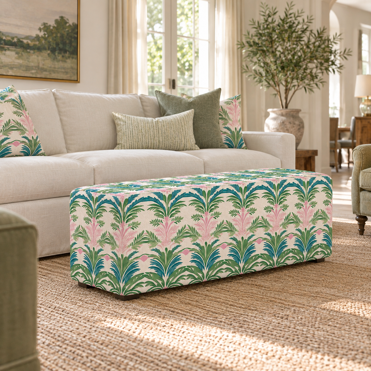 The Josephine Ottoman in Bellagio Blush