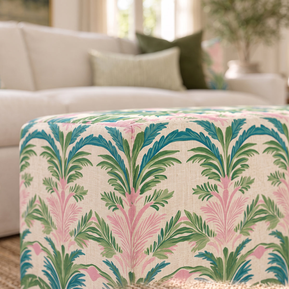 The Josephine Ottoman in Bellagio Blush