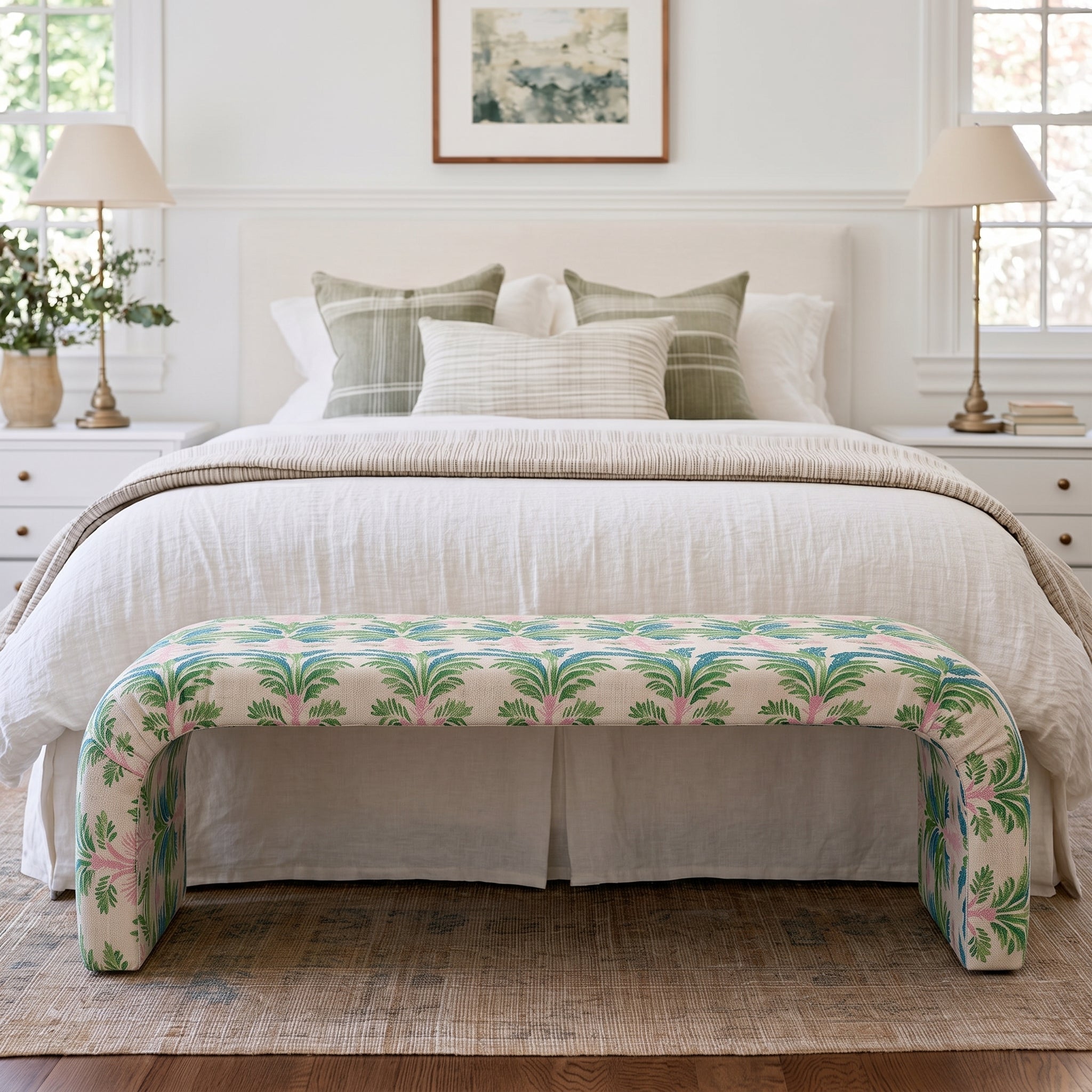 The Lewis Ottoman in Bellagio Blush