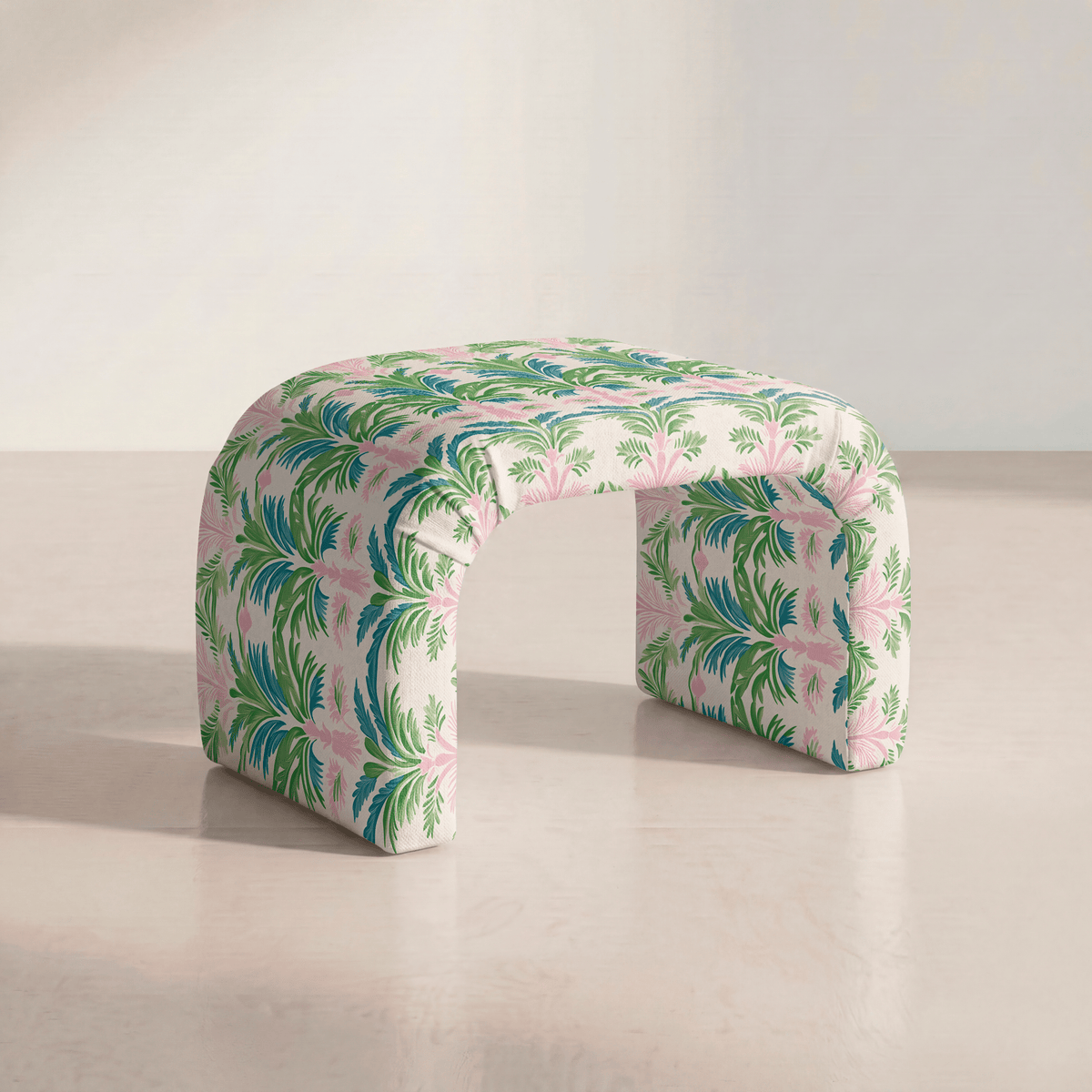 The Lewis Ottoman in Bellagio Blush - Lemon Park