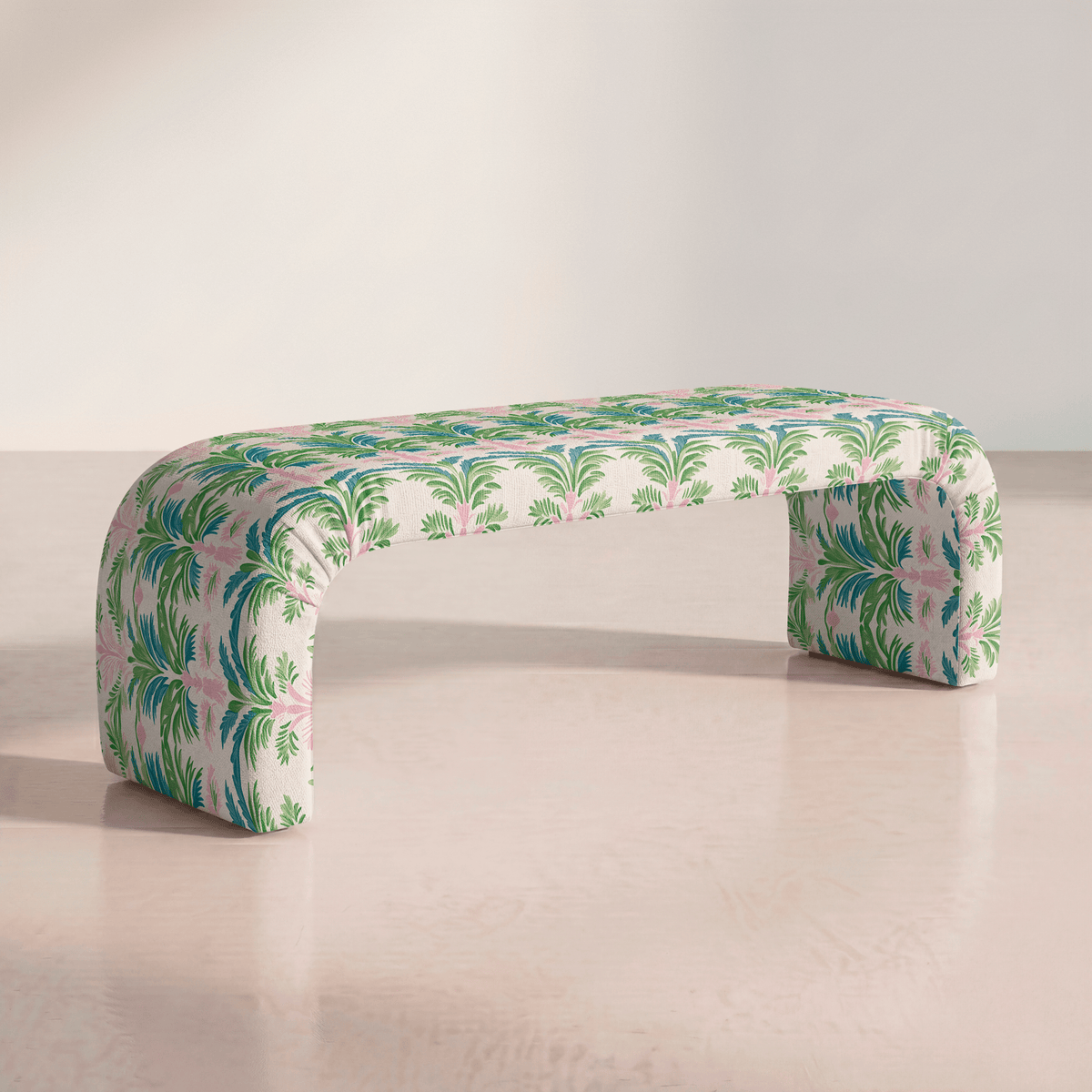 The Lewis Ottoman in Bellagio Blush - Lemon Park