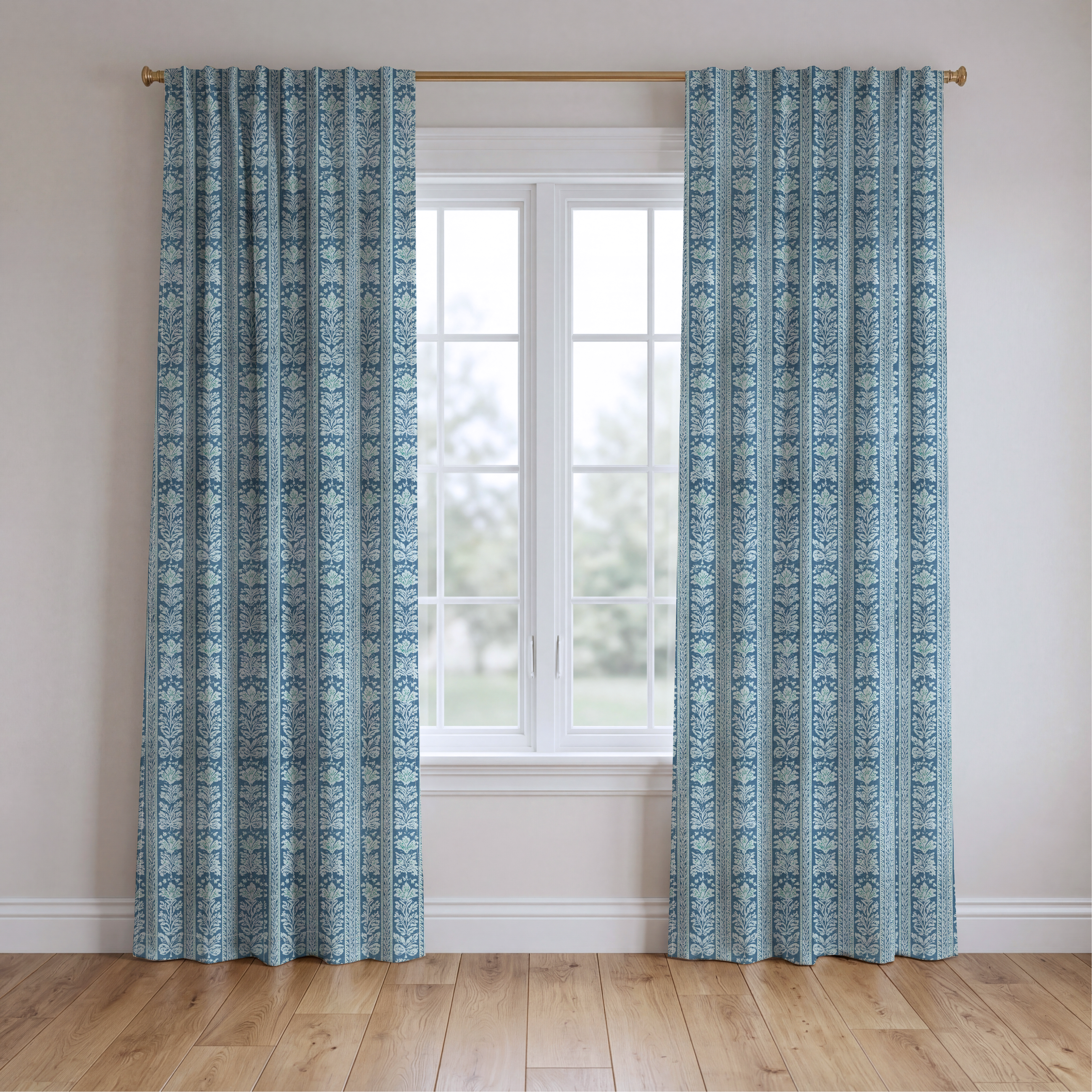 Blue Parlour - Drapery — two panels