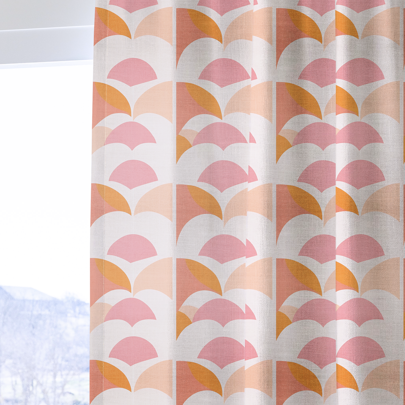 Peachy Pops - Drapery — one panel