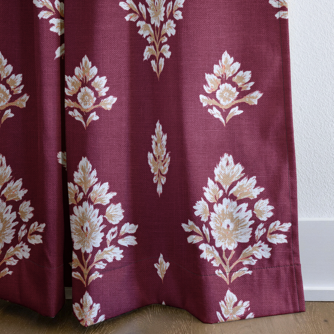 Crimson Crest - Drapery — corner closeup