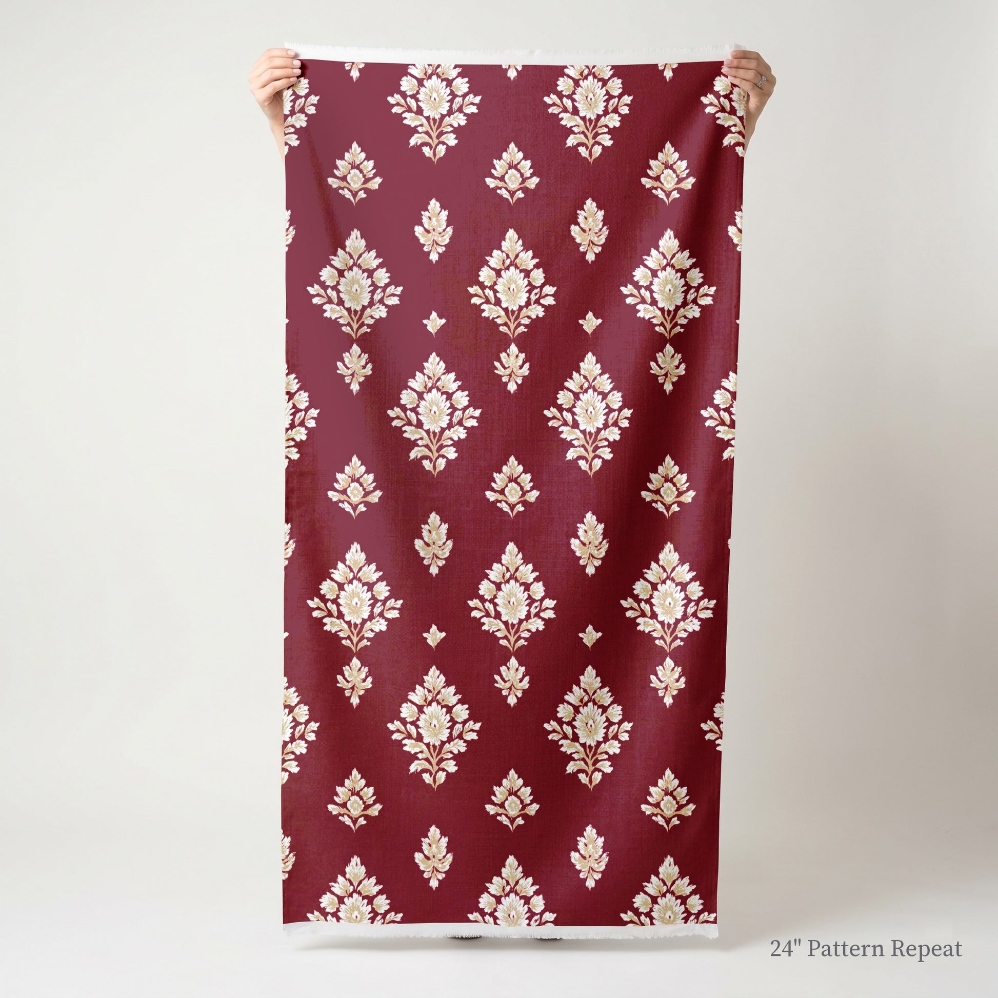 Crimson Crest Fabric by the Yard