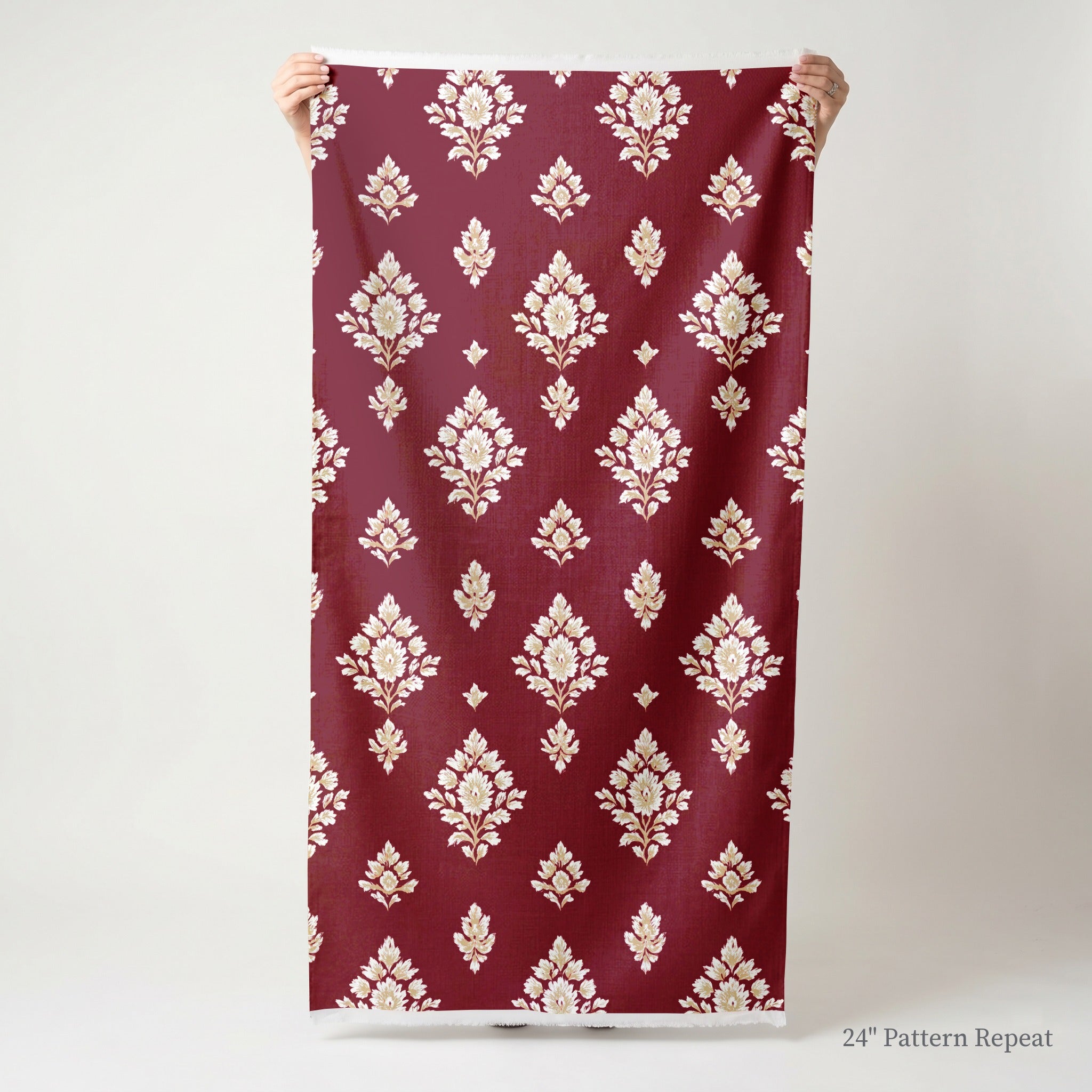 Crimson Crest Fabric by the Yard