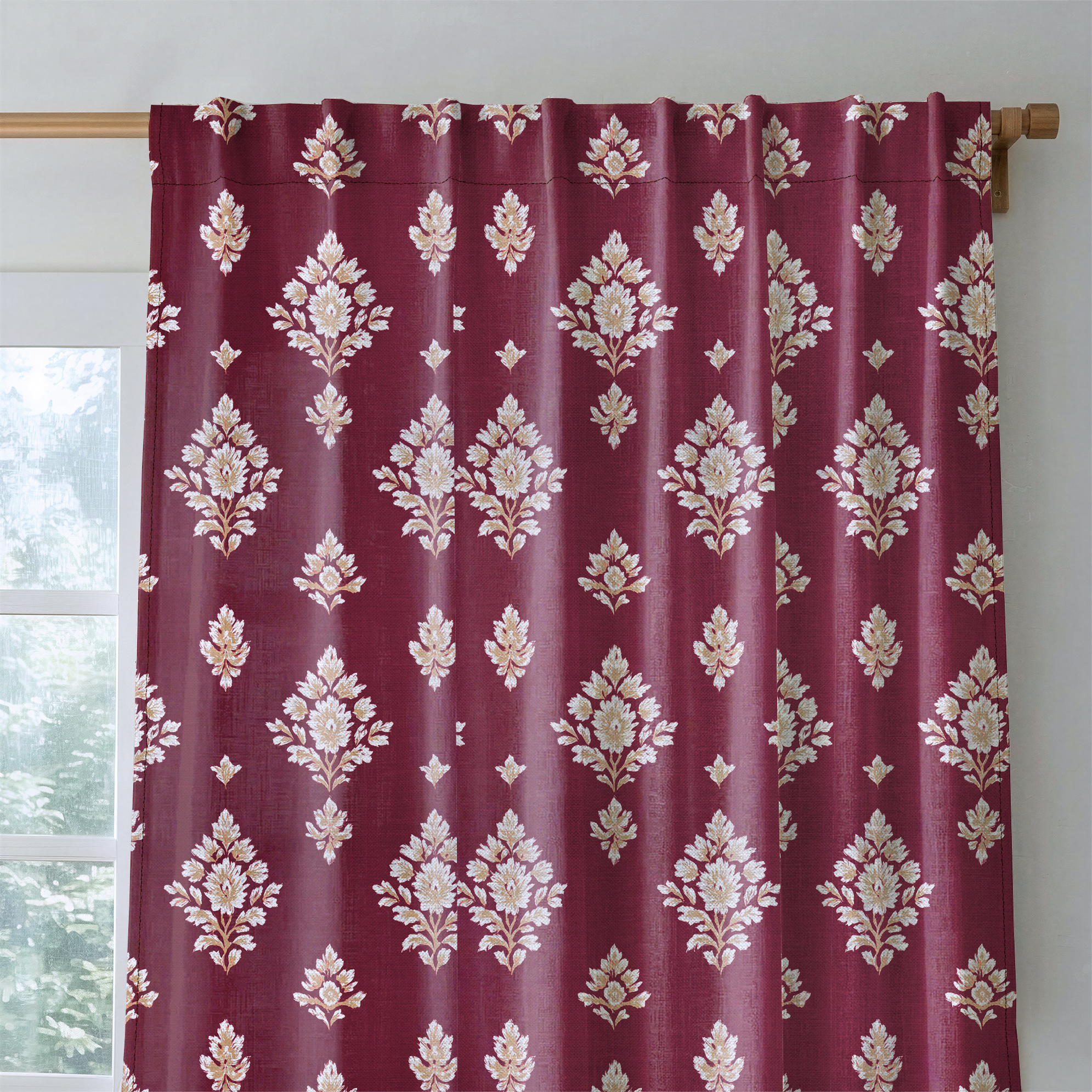 Crimson Crest - Drapery — rod