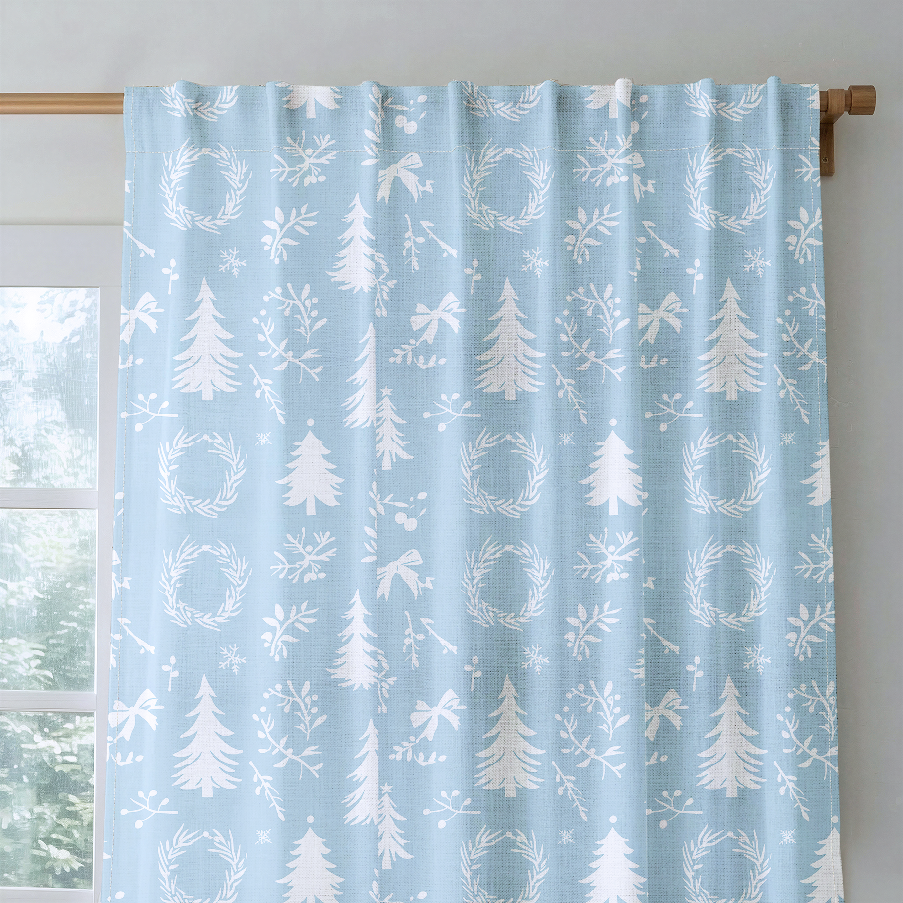 Winter Wreath - Drapery — rod