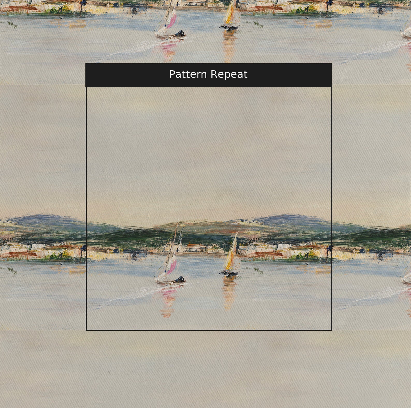 Sailboat Fabric by the Yard — pattern repeat