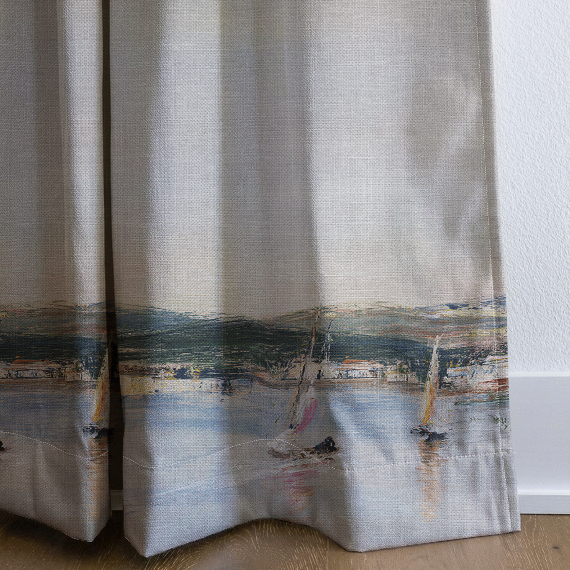 Sailboat - Drapery — corner closeup