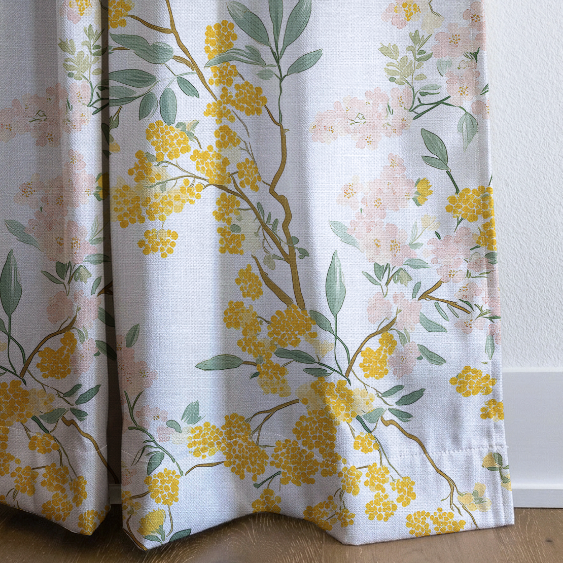 Mimosa Melody - Drapery — corner closeup
