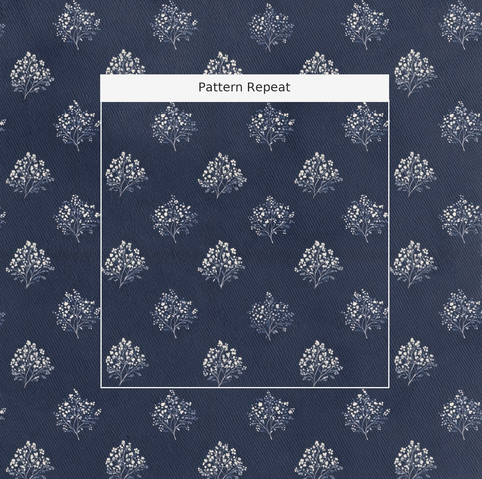 Evening Blossom Fabric by the Yard — pattern repeat