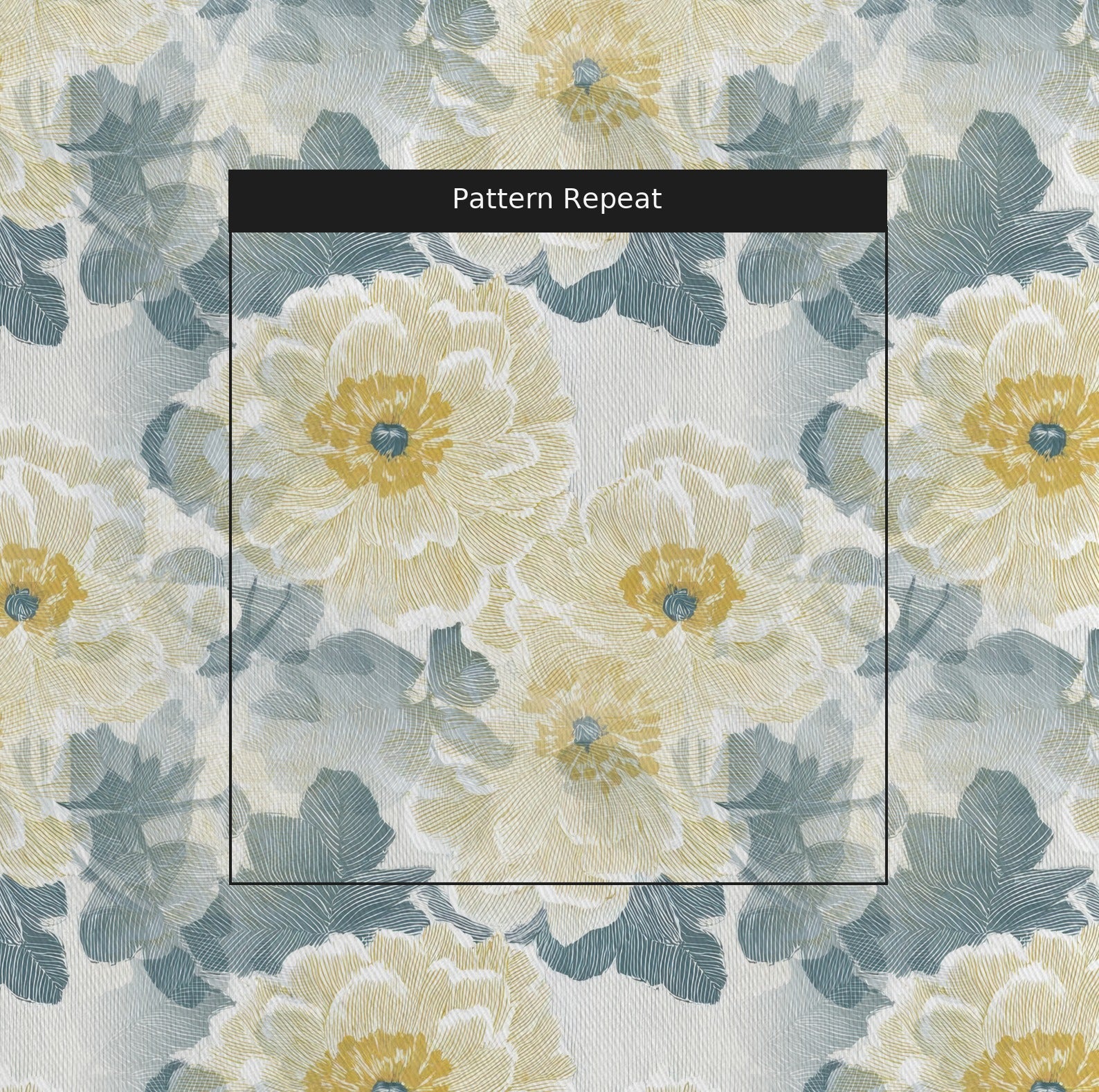 Yellow Wedding Fabric by the Yard — pattern repeat