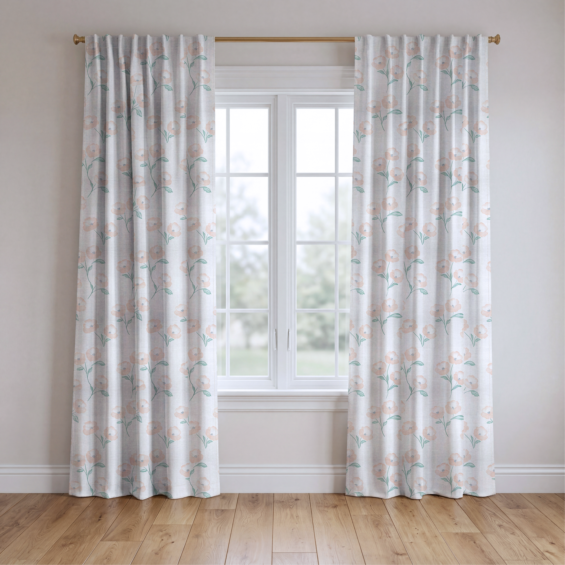 Georgia Peach - Drapery — two panels