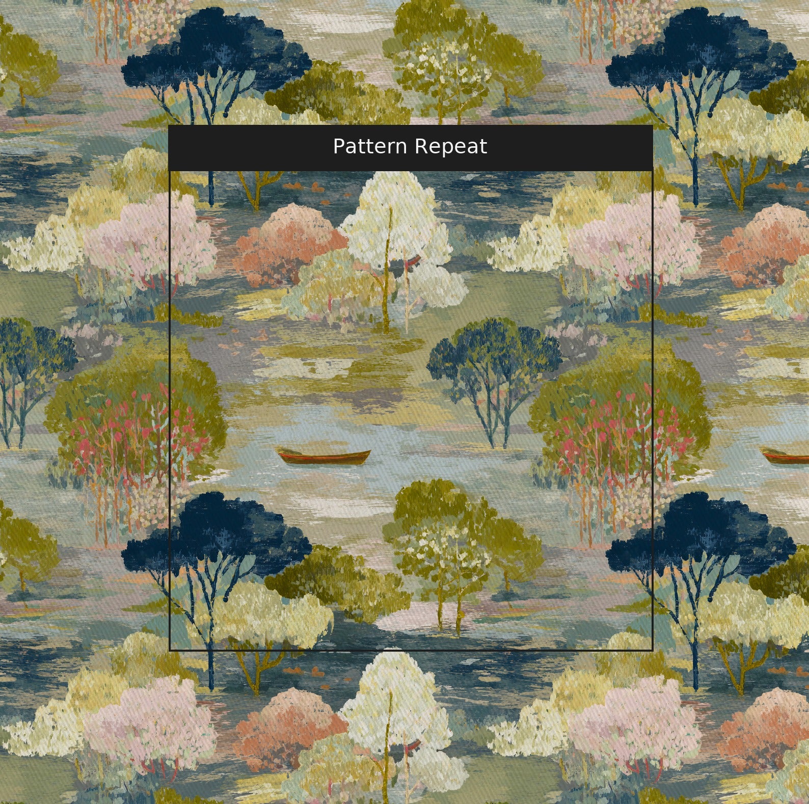Morning Row Fabric by the Yard — pattern repeat