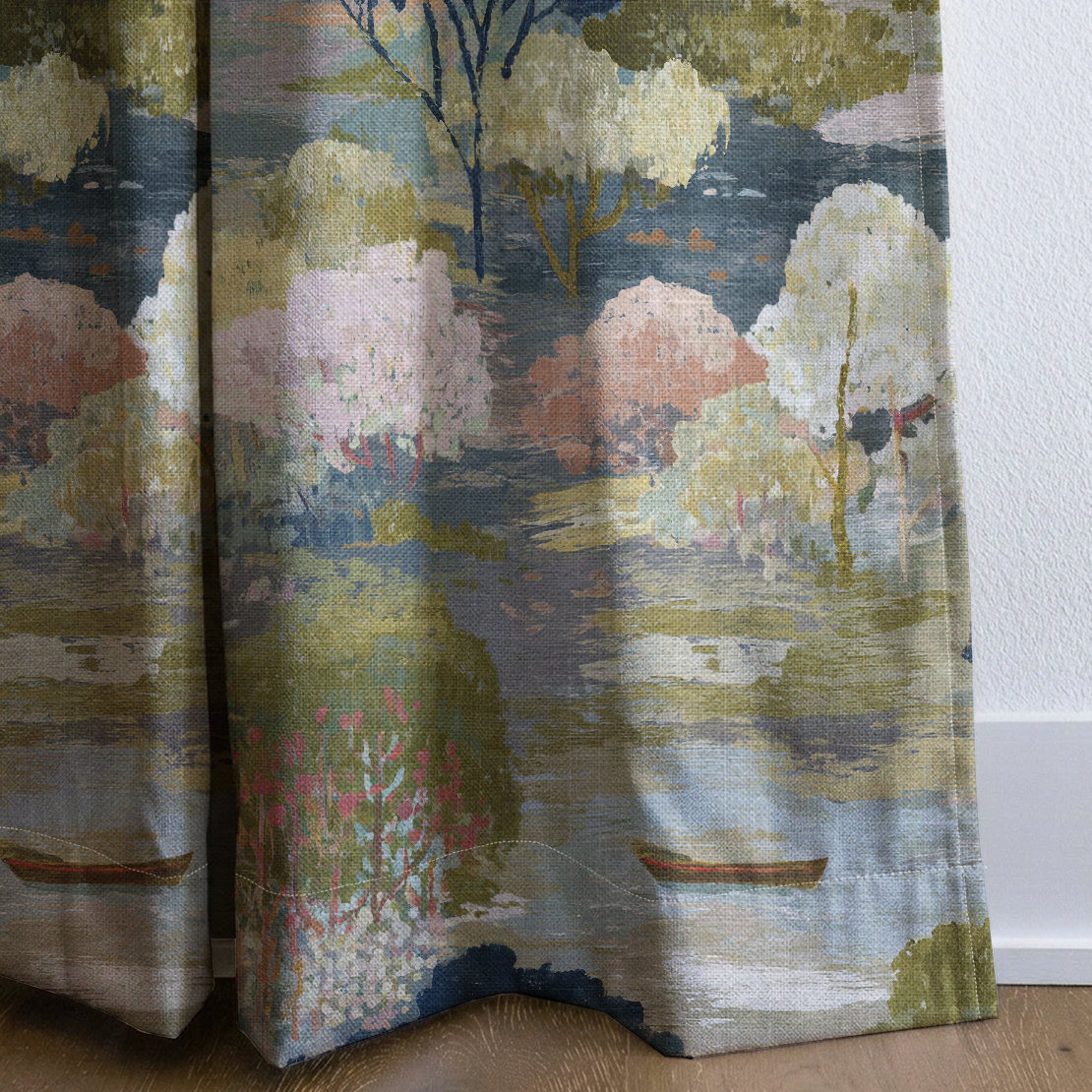 Morning Row - Drapery — corner closeup