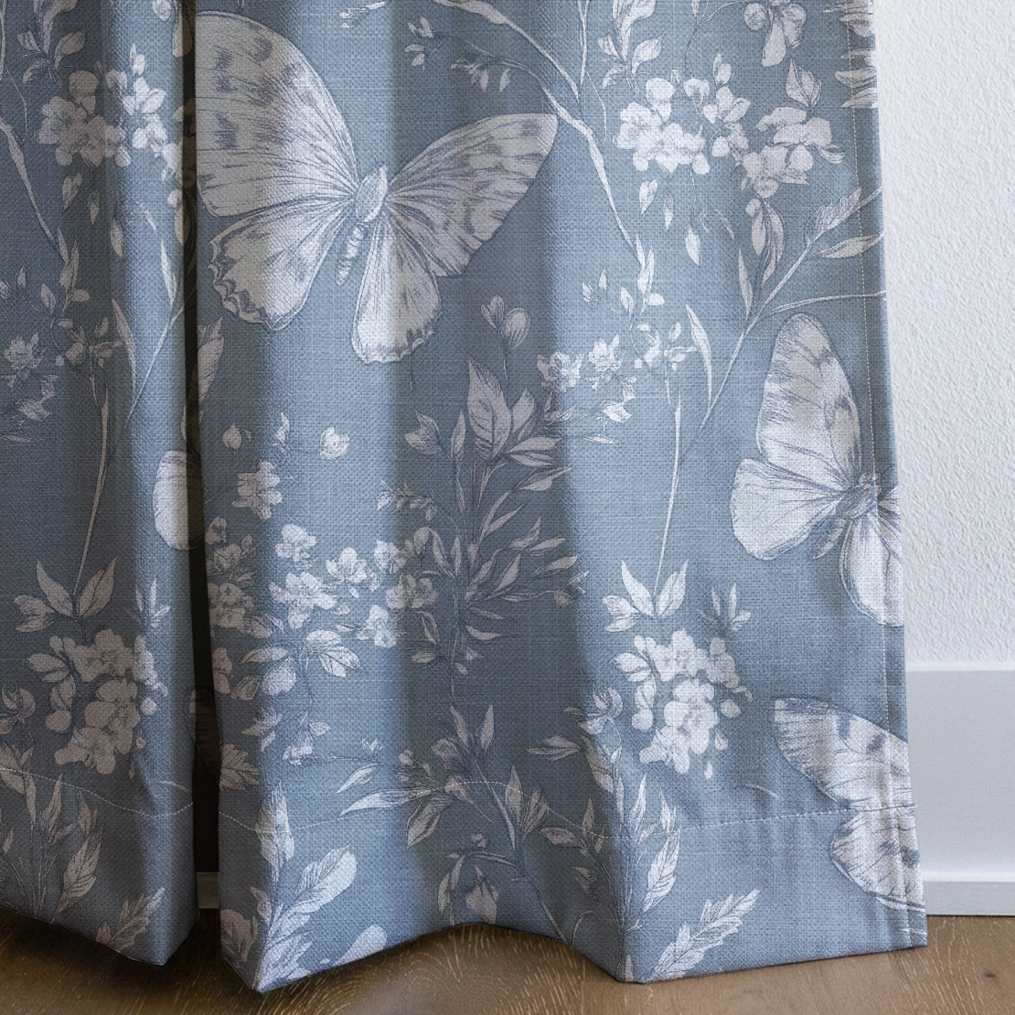 Collierville Blue - Drapery — corner closeup
