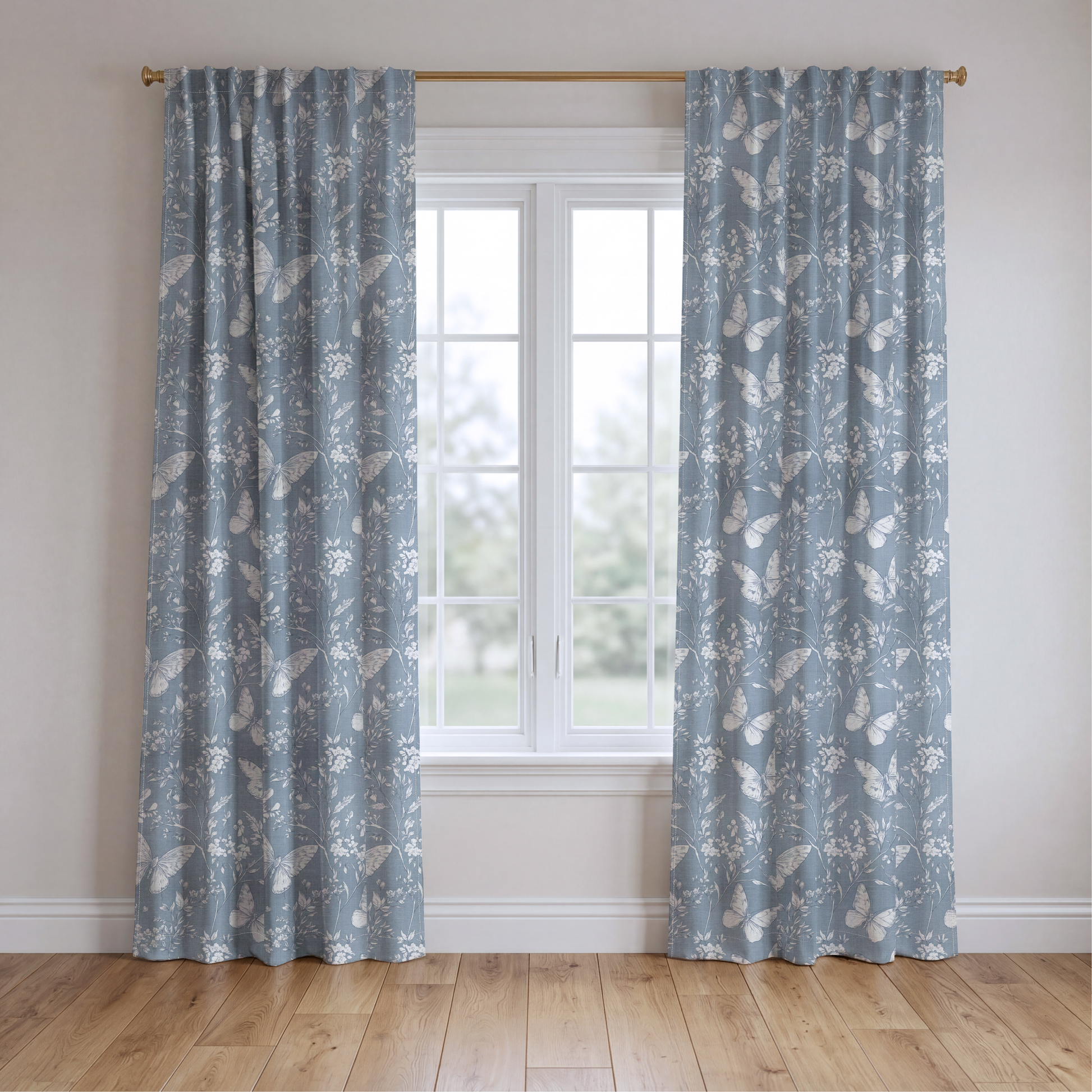 Collierville Blue - Drapery — two panels