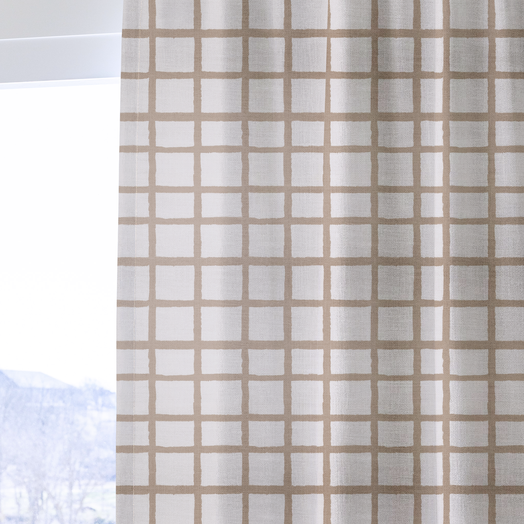 Thistle Check - Drapery — one panel