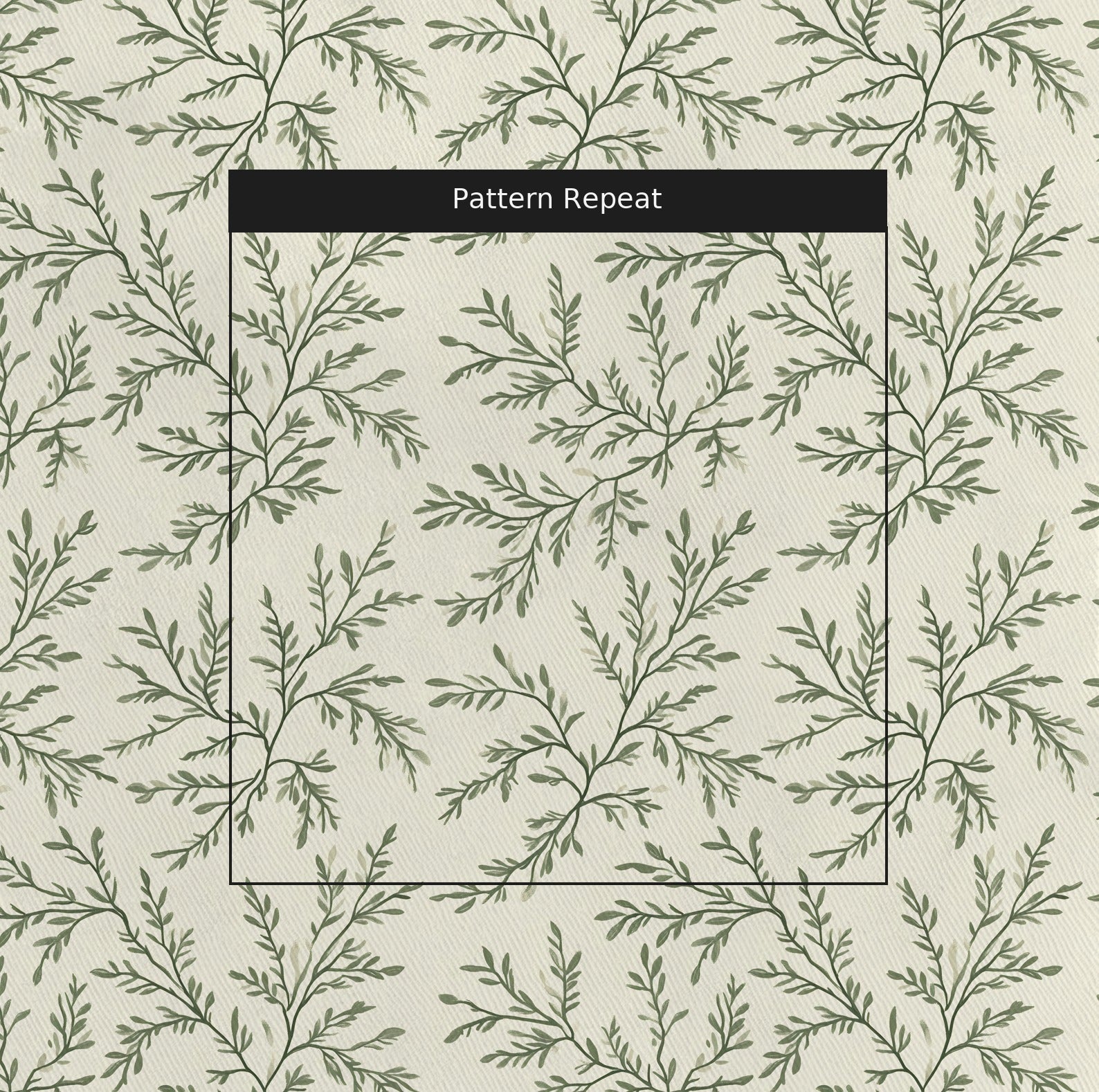 Willow Wreath Fabric by the Yard — pattern repeat
