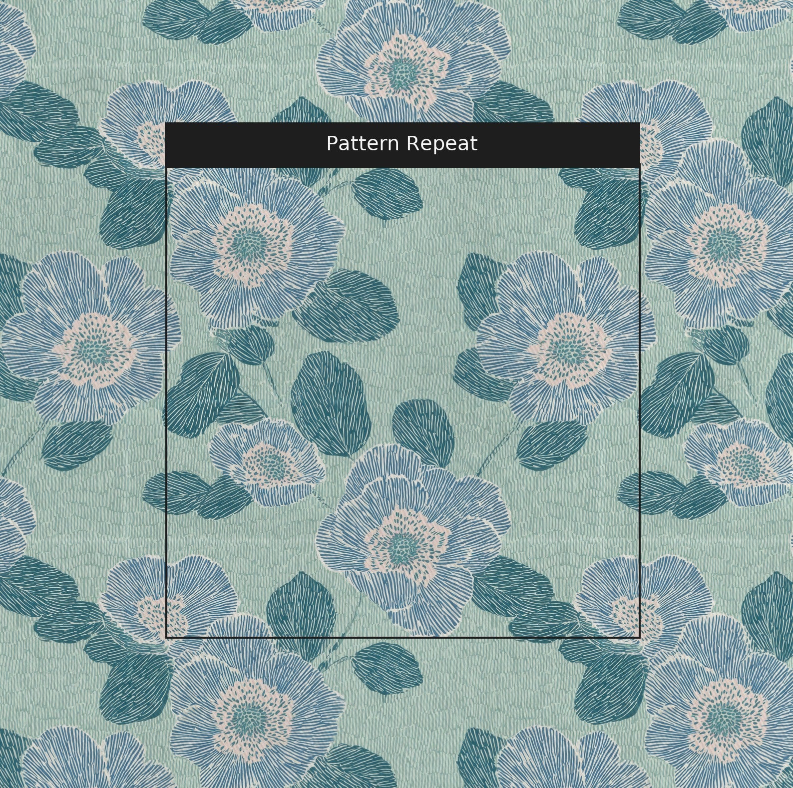 Green Rain Drops Fabric by the Yard — pattern repeat