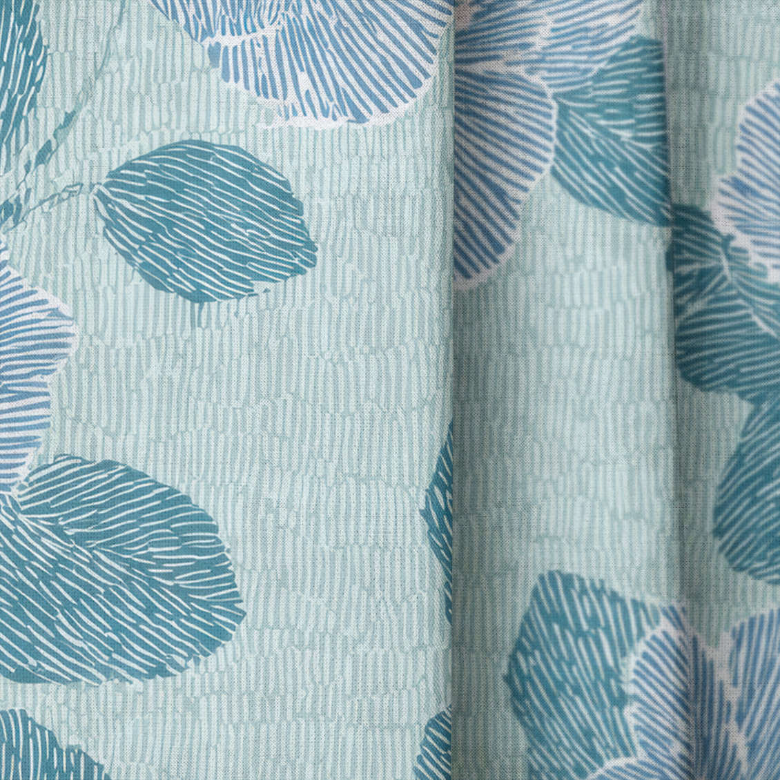 Green Rain Drops - Drapery — close up
