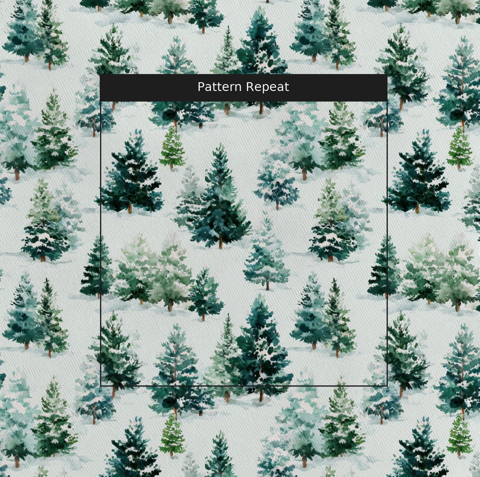 Evergreen Cheer Fabric by the Yard — pattern repeat