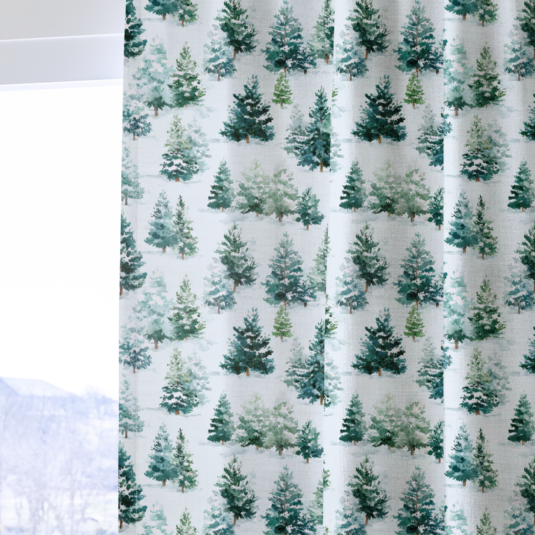 Evergreen Cheer - Drapery — one panel