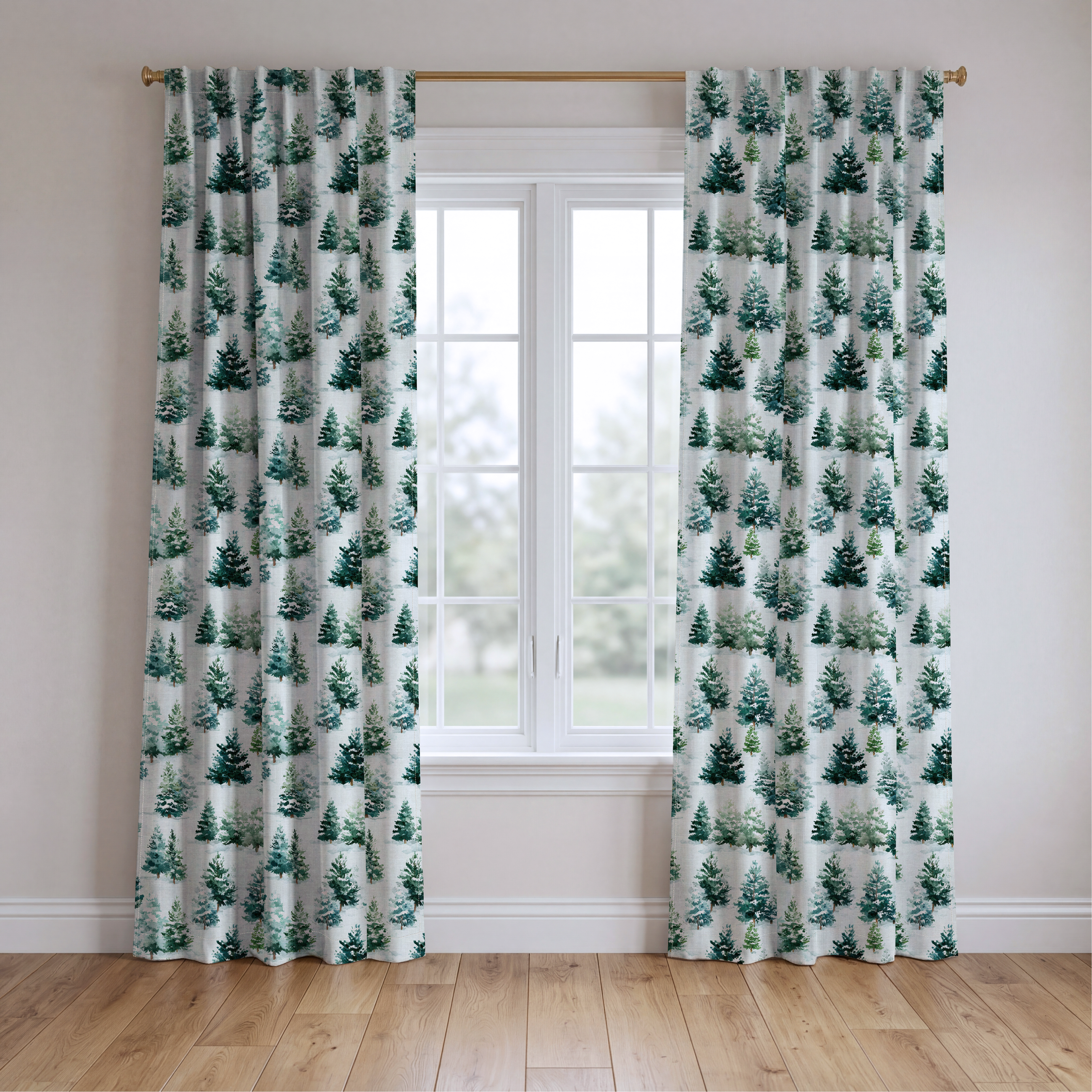 Evergreen Cheer - Drapery — two panels