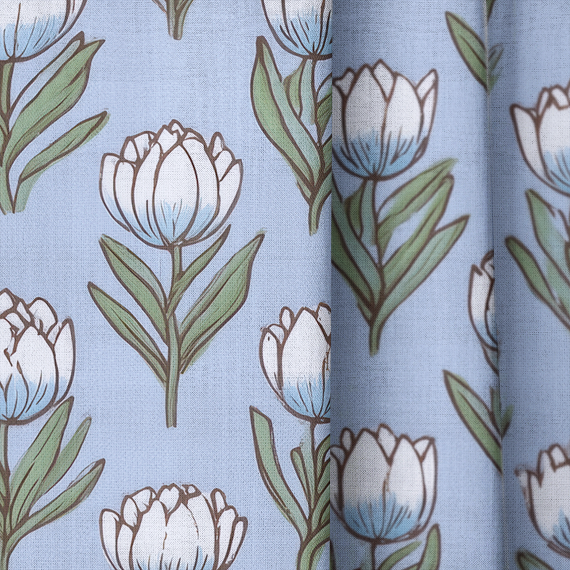 Tulip Parade - Drapery — close up