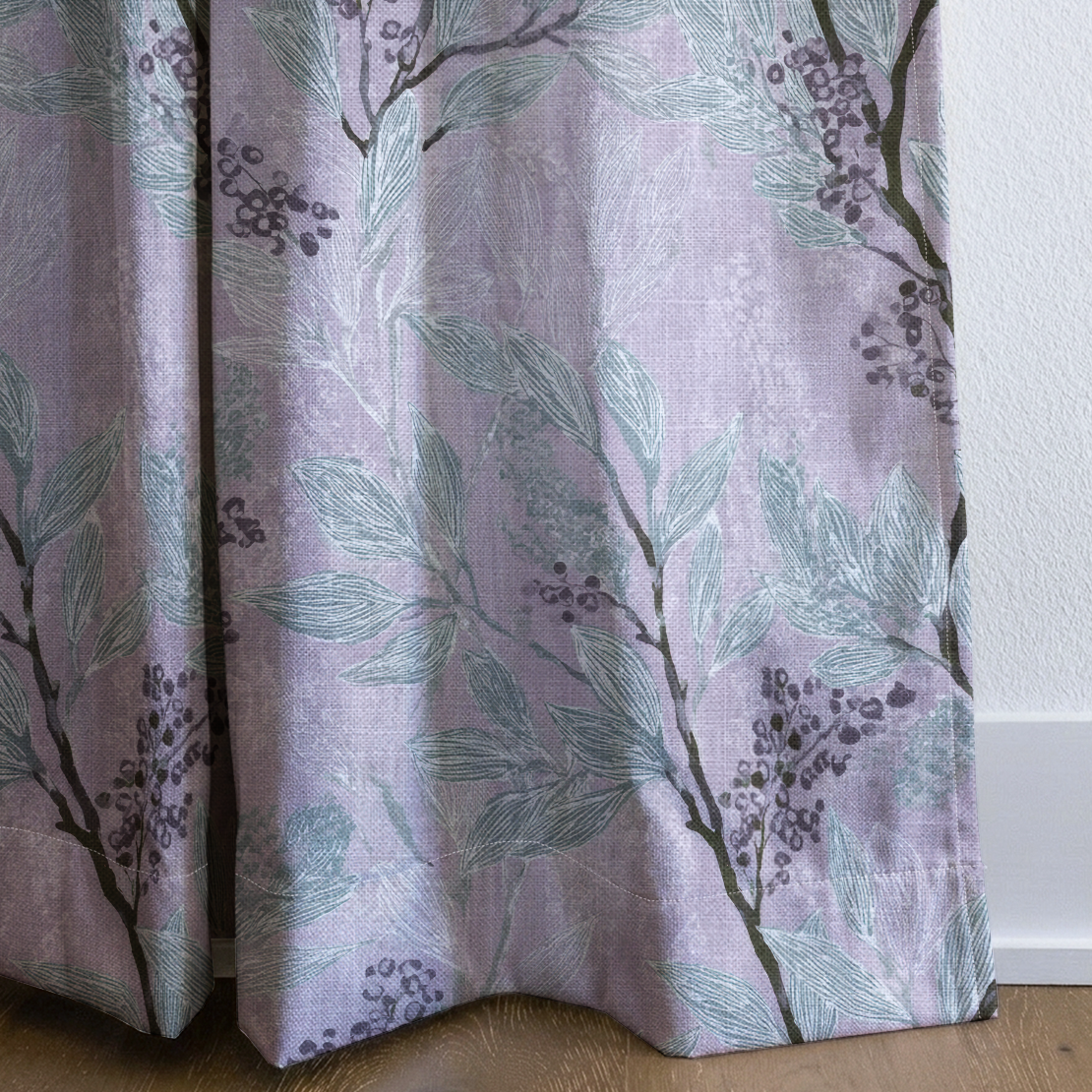 Aster Branches - Drapery — corner closeup