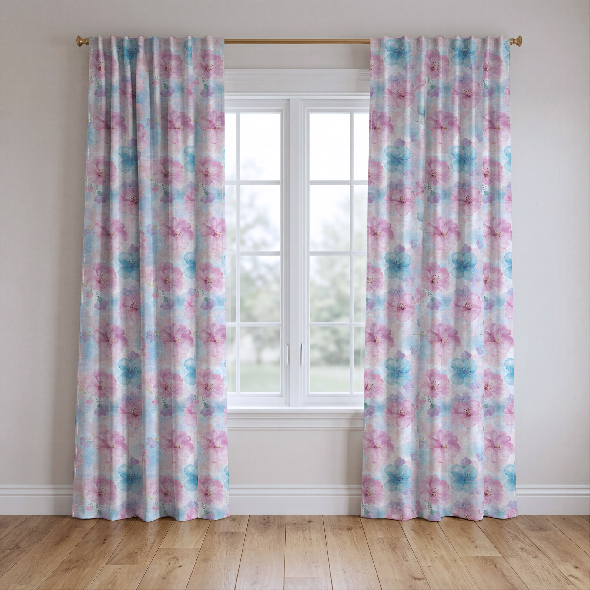 Blossom Haze - Drapery — two panels