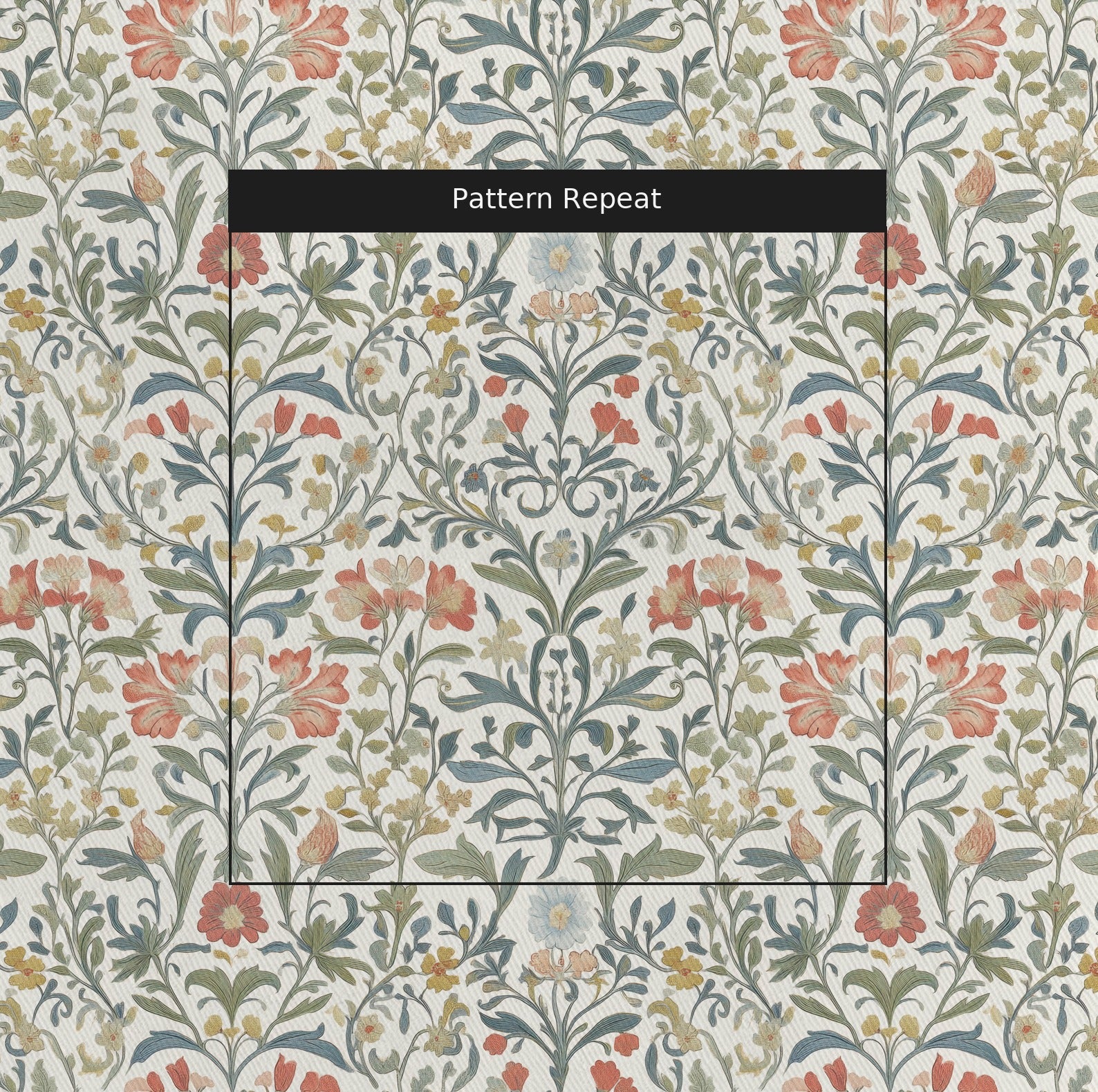 Orange County Fabric by the Yard — pattern repeat