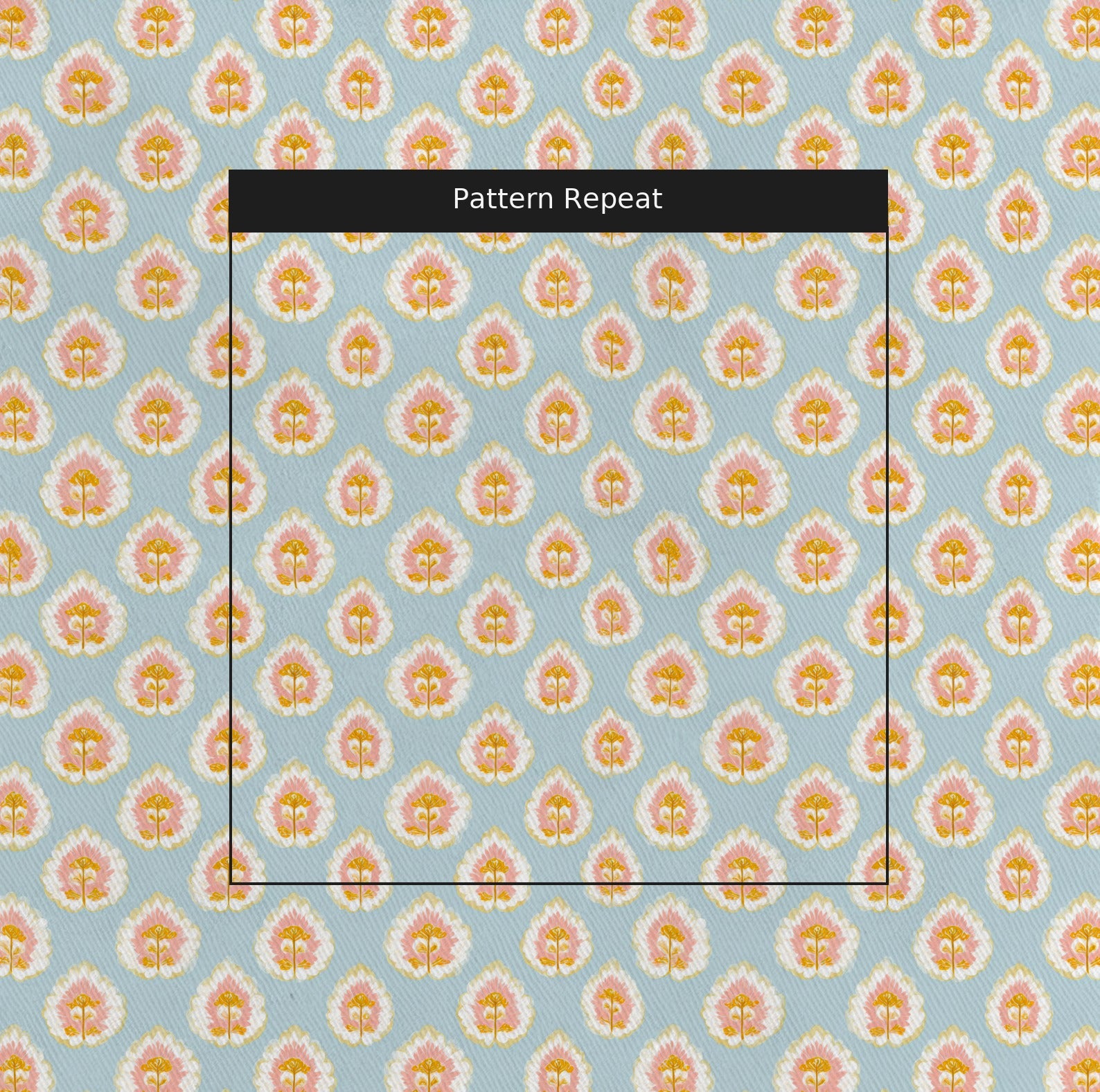 Magnolia Mist Fabric by the Yard — pattern repeat