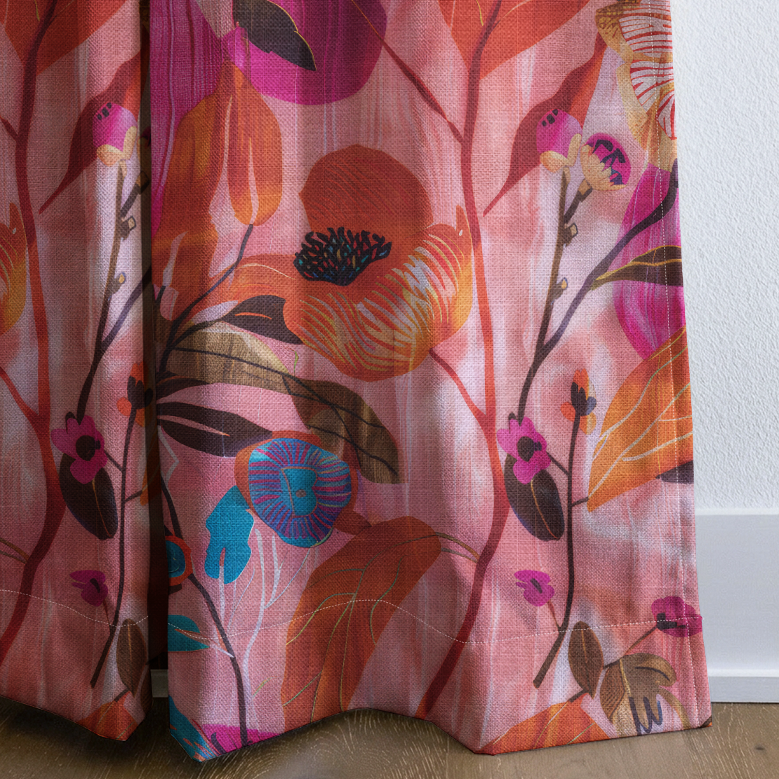 Natalia's Tropical Tapestry - Drapery — corner closeup