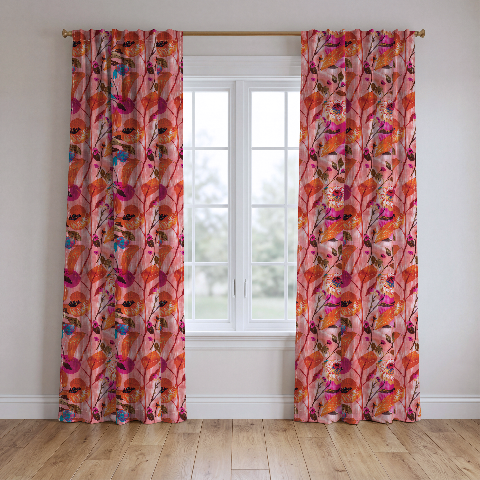 Natalia's Tropical Tapestry - Drapery — two panels